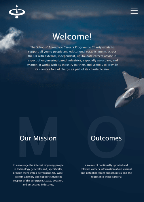 Schools’ Aerospace Careers Programme tablet view