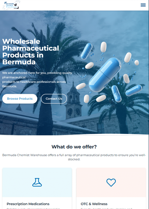 Bermuda Chemist Warehouse tablet view